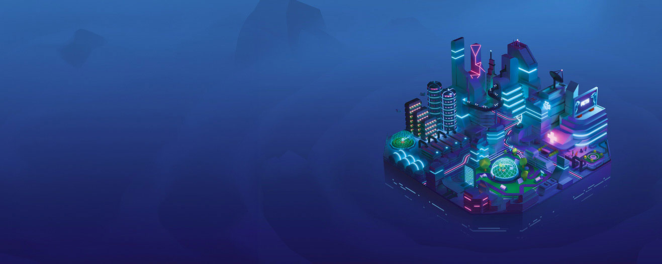 A futuristic illustration of an urban city